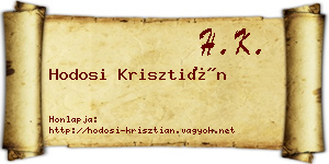 Hodosi Krisztián névjegykártya